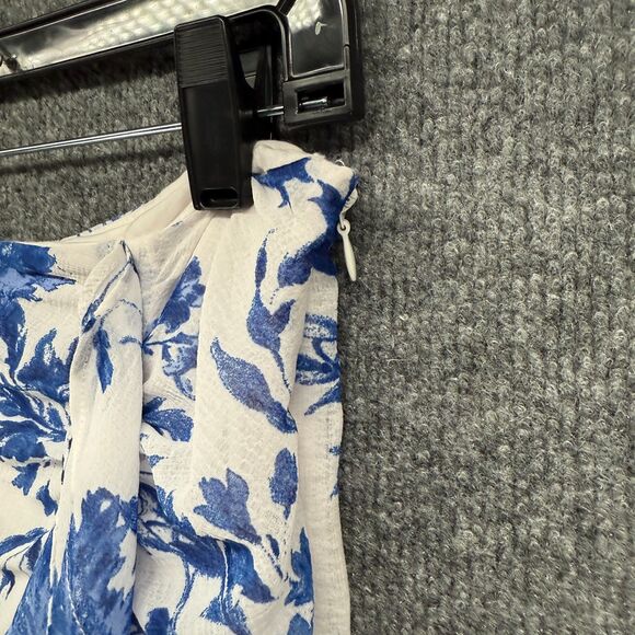 Free People Skirt Womens 6 White Blue Floral Ruffle Fairycore Romantic Angelcore - Picture 5 of 11